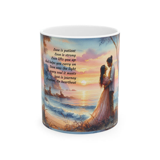 Romantic Sunset Ceramic Mug – Inspirational Love Quote