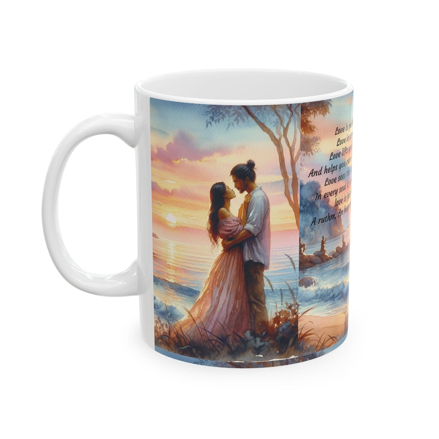 Romantic Sunset Ceramic Mug – Inspirational Love Quote