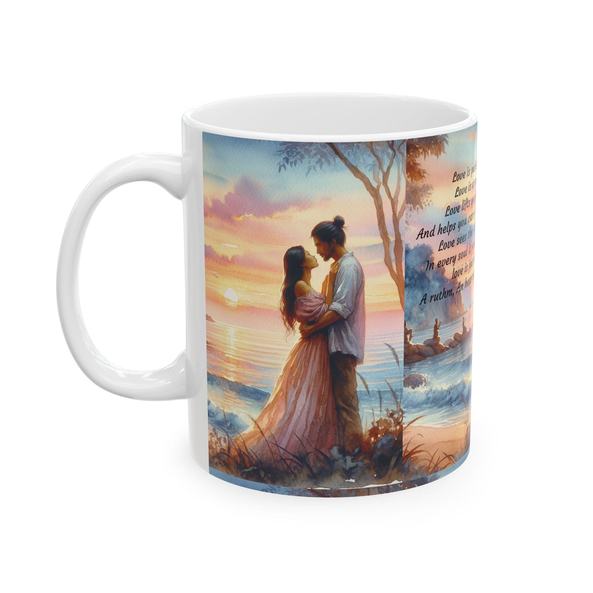 Romantic Sunset Ceramic Mug – Inspirational Love Quote
