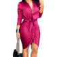 Women's Lace-up Midi Shirt, Elegant Fashion Party Dress
