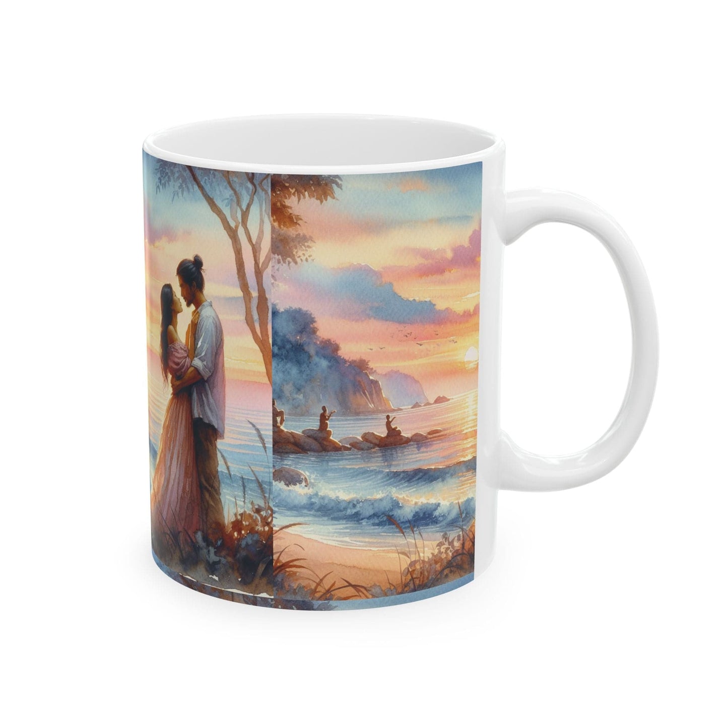 Romantic Sunset Ceramic Mug – Inspirational Love Quote