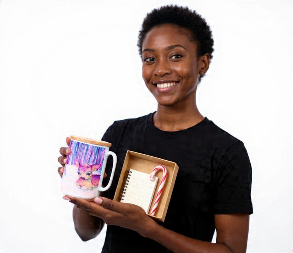 Deer Dreams Mug – Holiday Edition with Bamboo Lid & Spoon | Optional Personalization