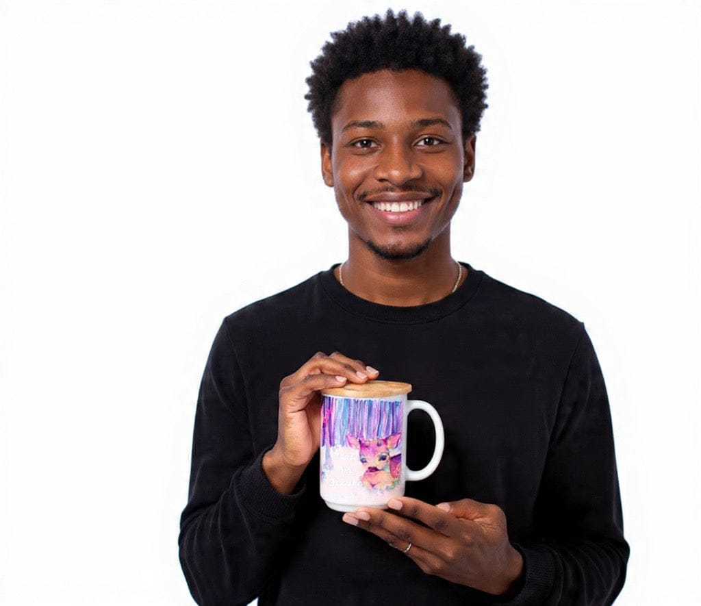 Deer Dreams Mug — Holiday Edition (with Bamboo Lid + Spoon)