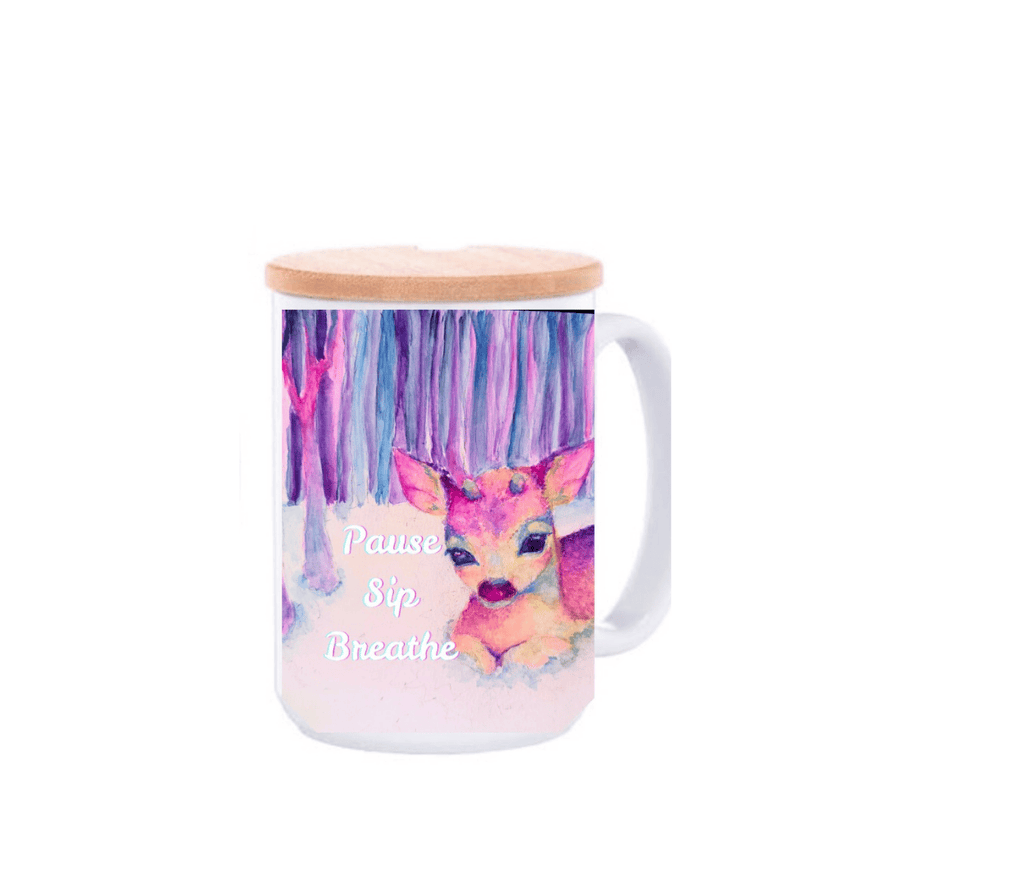 Deer Dreams Mug – Holiday Edition with Bamboo Lid & Spoon | Optional Personalization