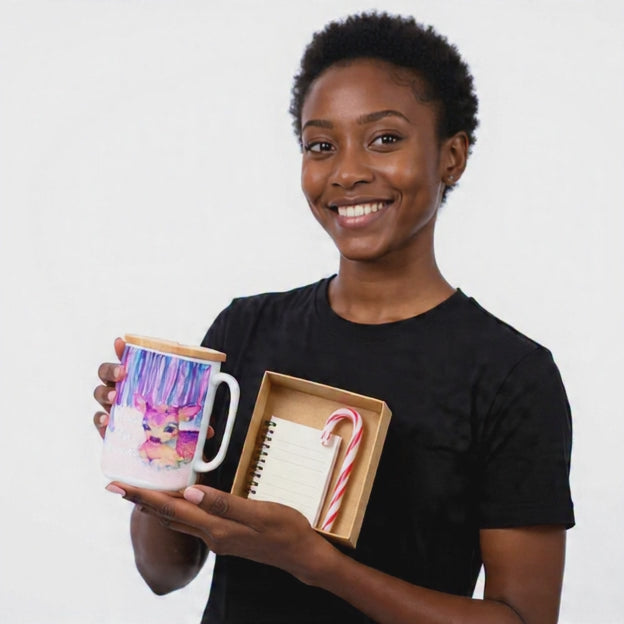Deer Dreams Mug – Holiday Edition with Bamboo Lid & Spoon | Optional Personalization