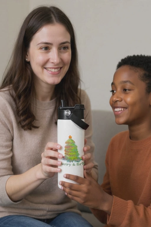 Merry & Bright Christmas Tumbler – 20oz Insulated Stainless Steel Holiday Cup